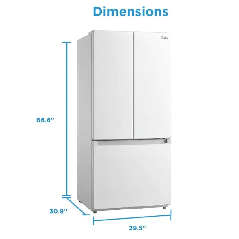 MIDEA 18,4 Cu. Ft. 30" Refrigerator Bottom Freezer, French door - MRF18B4AWW