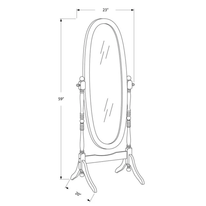 Monarch Mirror - 59"h / antique oval wood frame -