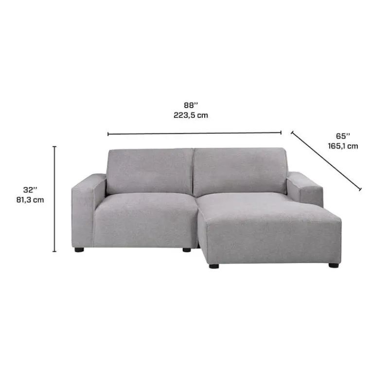 Sofa By Fancy Modular Loveseat with Chaise on the Right - 2 pcs