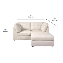Modular Loveseat with Ottoman - 3 pcs