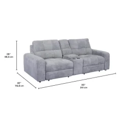 Modular Loveseat with Power Sliders and Console - 3 pcs