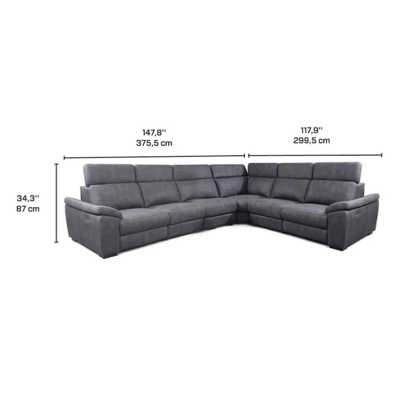 Modular Power Reclining Sectional with Adjustable Headrests - 6 pcs