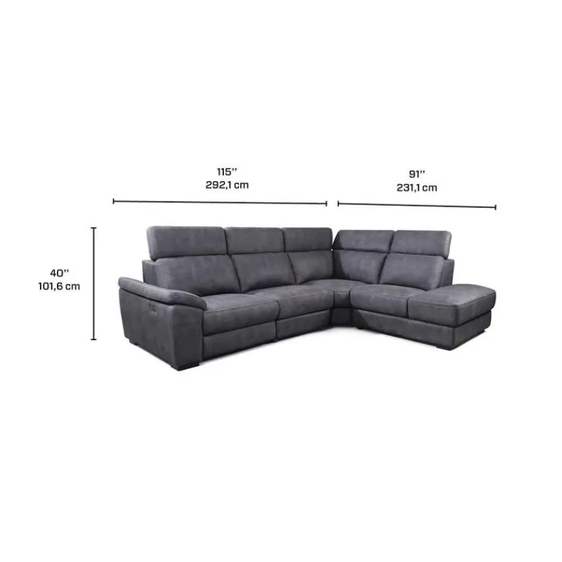 Modular Power Reclining Sectional with Adjustable Headrests - 4 pcs
