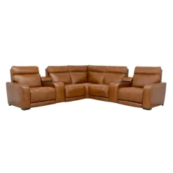 Modular Power Reclining Sectional with 2 Consoles, Built-In Speakers, Massage & Heat - 7 pcs
