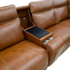 Modular Power Reclining Sectional with Console, Built-In Speakers, Massage & Heat - 6 pcs