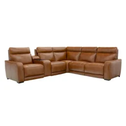 Modular Power Reclining Sectional with Console, Built-In Speakers, Massage & Heat - 6 pcs