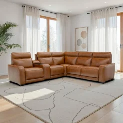 Modular Power Reclining Sectional with Console, Built-In Speakers, Massage & Heat - 6 pcs