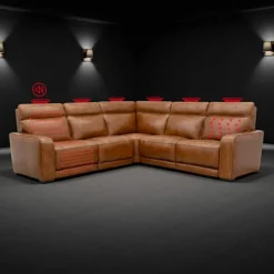 Modular Power Reclining Sectional with Built-In Speakers, Massage & Heat - 5 pcs