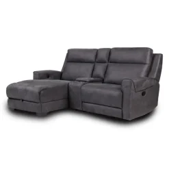 Modular Reclining Loveseat, Chaise  with Storage, Console with Cup Holders, and USB/USB-C Ports - 3 pcs