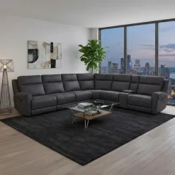 Modular Reclining Sectional with Fold-Down Seat, Console, Cup Holders and USB Ports - 7 pcs