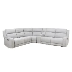 Modular Reclining Sectional and Console with Storage and Cup Holders - 6 pcs
