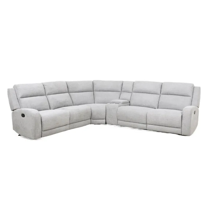 Modular Reclining Sectional and Console with Storage and Cup Holders - 6 pcs