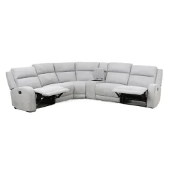 Modular Reclining Sectional and Console with Storage and Cup Holders - 6 pcs