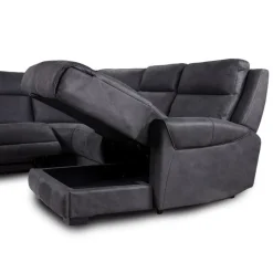 Modular Reclining Sectional with Fold-Down Seat, Chaise with Storage and Console - 6 pcs