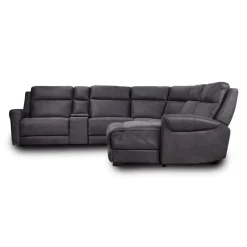 Modular Reclining Sectional with Fold-Down Seat, Chaise with Storage and Console - 6 pcs