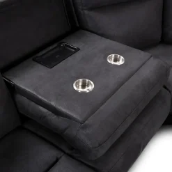Modular Reclining Sectional, Fold-Down Seats, Chaise  with Storage, Console with Cup Holders, and USB/USB-C Ports - 6 pcs