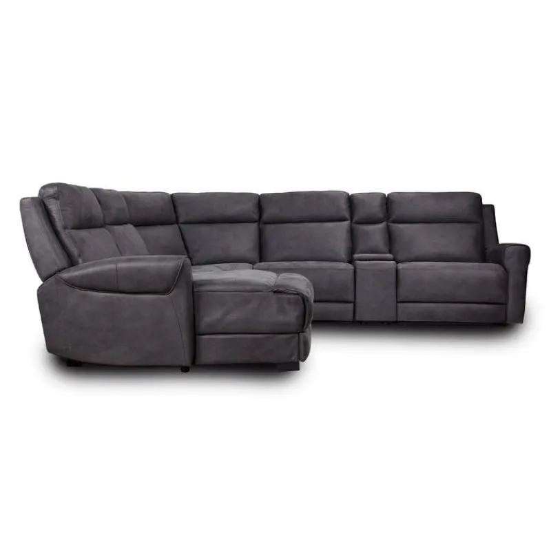 Modular Reclining Sectional, Fold-Down Seats, Chaise with Storage, Console with Cup Holders, and USB/USB-C Ports - 6 pcs