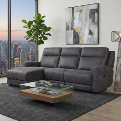 Modular Reclining Sectional and Chaise with Storage - 3 pcs