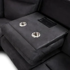 Modular Reclining Sectional, Fold-Down Seats, Chaise with Storage, Console with Cup Holders, and USB/USB-C Ports - 6 pcs