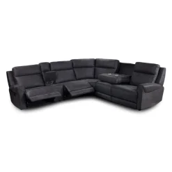 Modular Reclining Sectional with Fold-Down Seat, Console, Cup Holders and USB Ports - 6 pcs