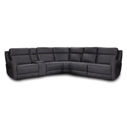 Modular Reclining Sectional with Fold-Down Seat, Console, Cup Holders and USB Ports - 6 pcs