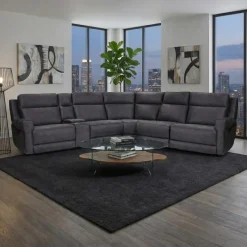 Modular Reclining Sectional with Fold-Down Seat, Console, Cup Holders and USB Ports - 6 pcs