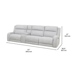 Modular Reclining Sofa and Console with Storage and Cup Holders - 4 pcs