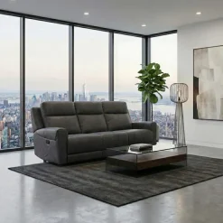 Modular Reclining Sofa with Fold-Down Seat, Cup Holders, USB/USB-C Ports and Wireless Charger - 3 pcs
