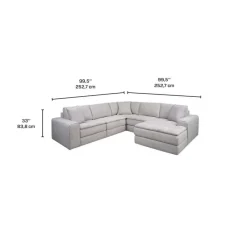 Modular Sectional with a Right-Side Chaise - 5 pcs