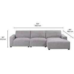 Sofa By Fancy Modular Sectional with Chaise on the Left - 3 pcs