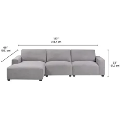 Sofa By Fancy Modular Sectional with Chaise on the Right - 3 pcs
