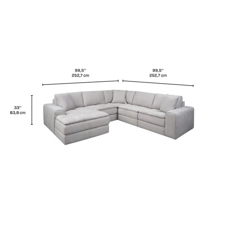 Modular Sectional with Left-Side Chaise - 5 pcs