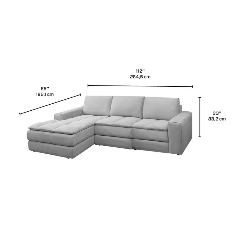 Modular Sectional with Left-Side Chaise - 3 pcs