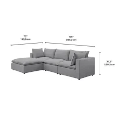 Modular Sectional with Ottoman - 4 pcs