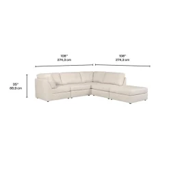 Modular Sectional with Ottoman - 5 pcs