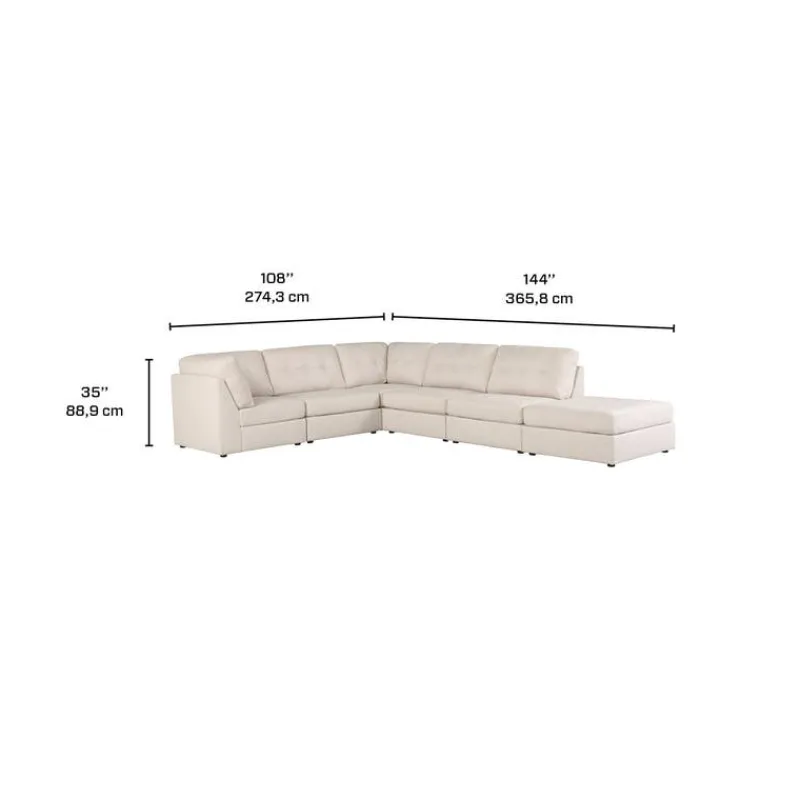 Modular Sectional with Ottoman - 6 pcs