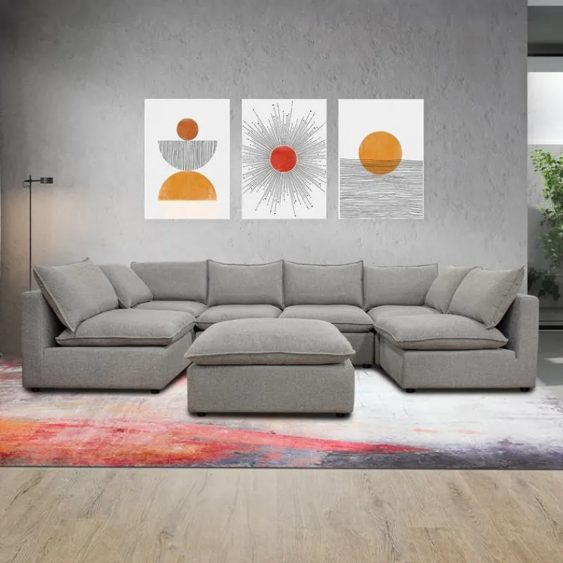 Modular Sectional with Ottoman - 7 pcs