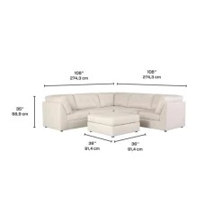 Modular Sectional with Ottoman - 6 pcs