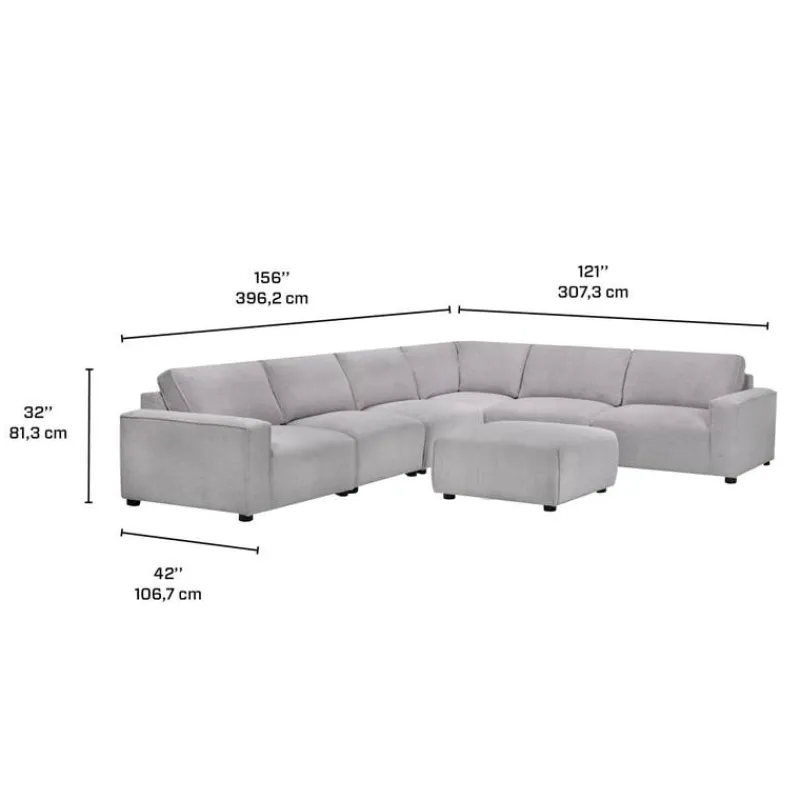 Sofa By Fancy Modular Sectional with Ottoman - 7 pcs