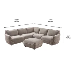 Modular Sectional with Ottoman - 6 pcs