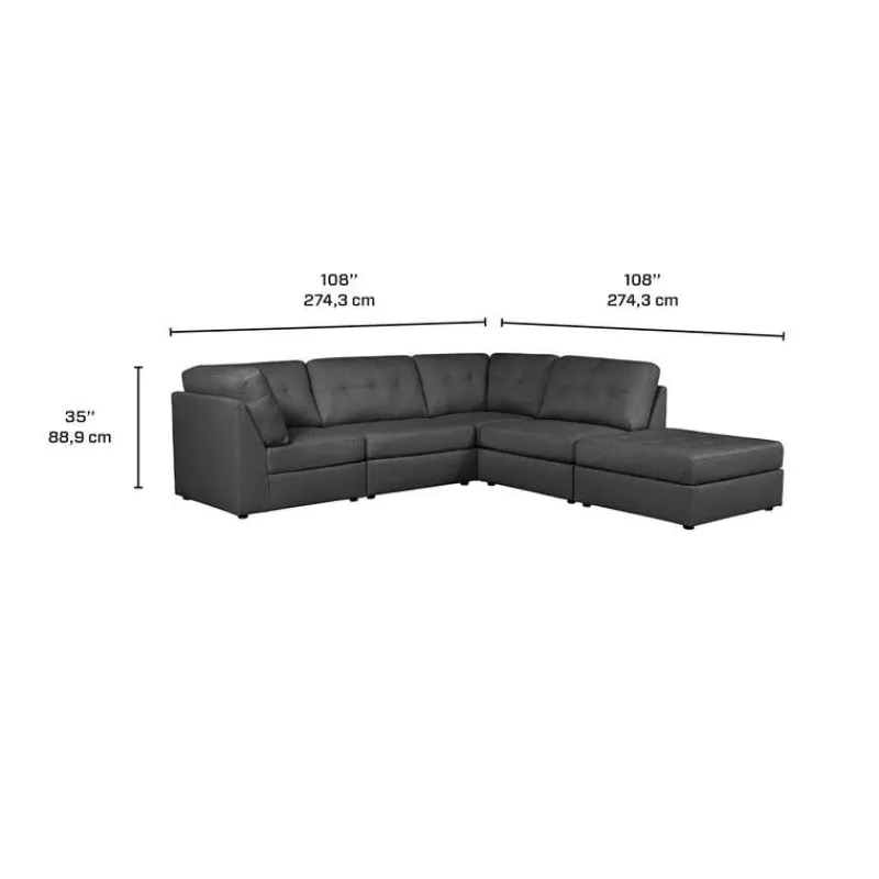 Modular Sectional with Ottoman - 5 pcs