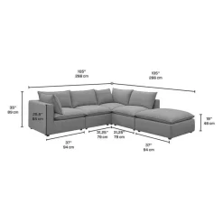 Modular Sectional with Ottoman - 5 pcs