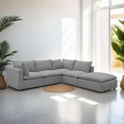 Modular Sectional with Ottoman - 5 pcs