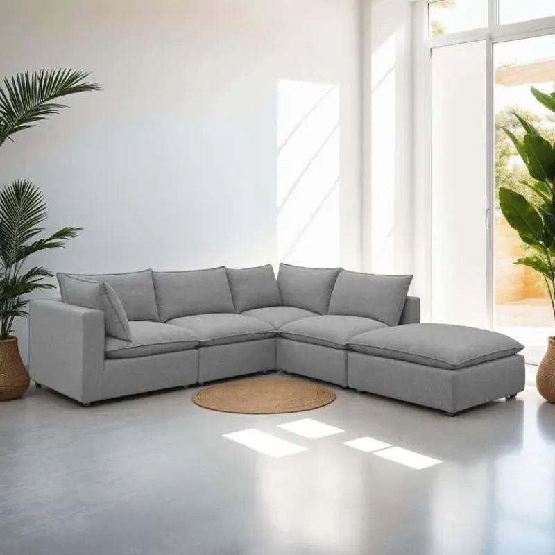 Modular Sectional with Ottoman - 5 pcs