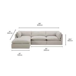 Modular Sectional with Ottoman - 4 pcs