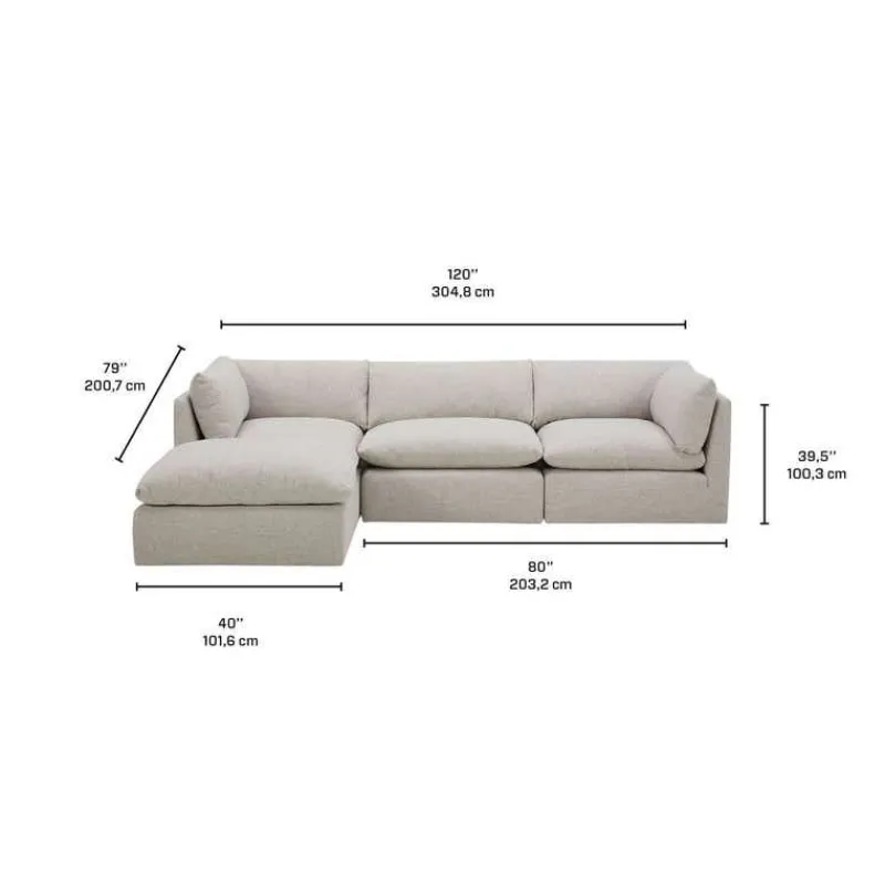 Modular Sectional with Ottoman - 4 pcs