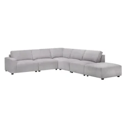 Sofa By Fancy Modular Sectional with Ottoman Positioned to the Right Seat - 6 pcs
