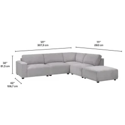 Sofa By Fancy Modular Sectional with Ottoman Positioned to the Right Seat - 5 pcs