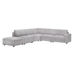 Sofa By Fancy Modular Sectional with Ottoman Positioned to the Left Seat - 6 pcs