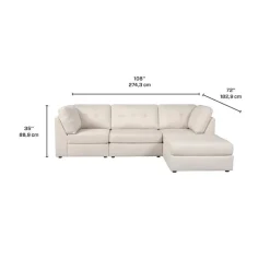 Modular Sectional with Ottoman - 4 pcs